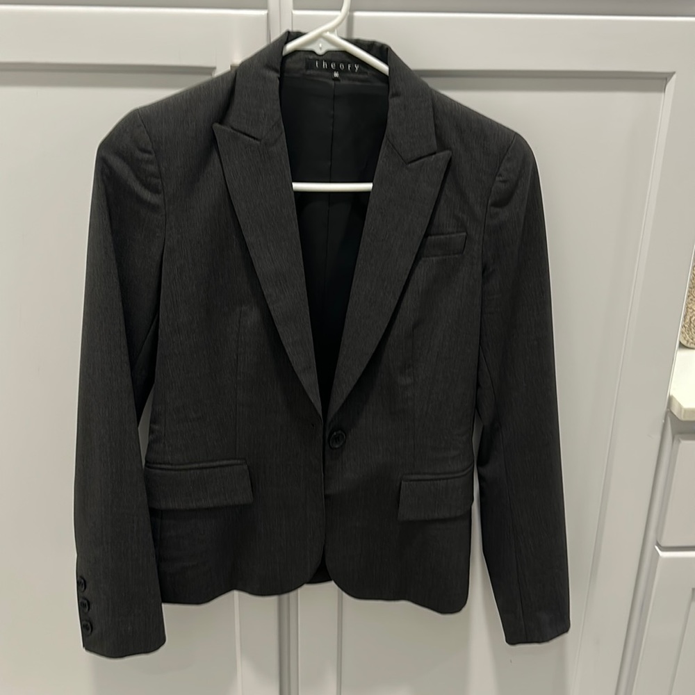 Charcoal Gray Theory Fitted Blazer